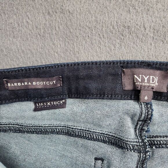 NYDJ Women 6 Dark Wash Mid Rise Barbara Bootcut Lift Tuck Technology Jeans - Picture 6 of 12